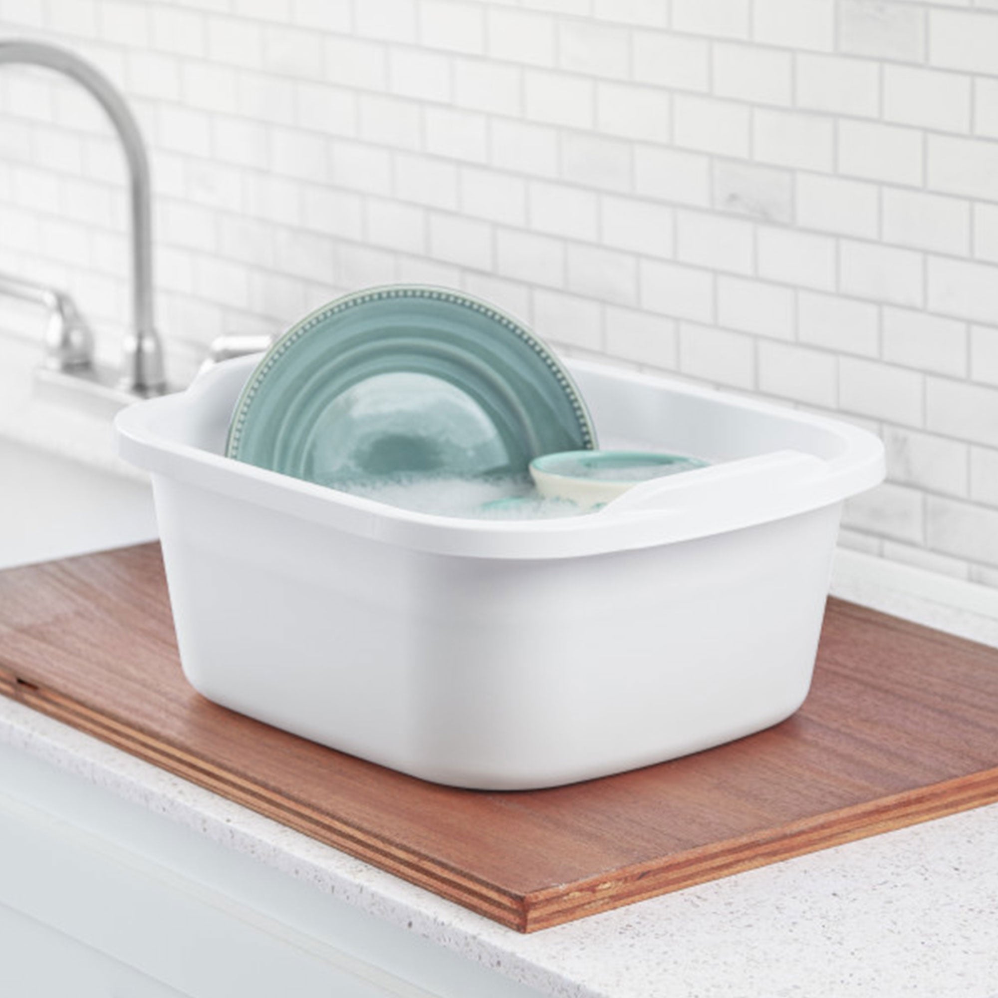 Sterilite 12 Quart Durable Reinforced Plastic Kitchen Dishpan w/ Handles, 8 Pack - VMInnovations