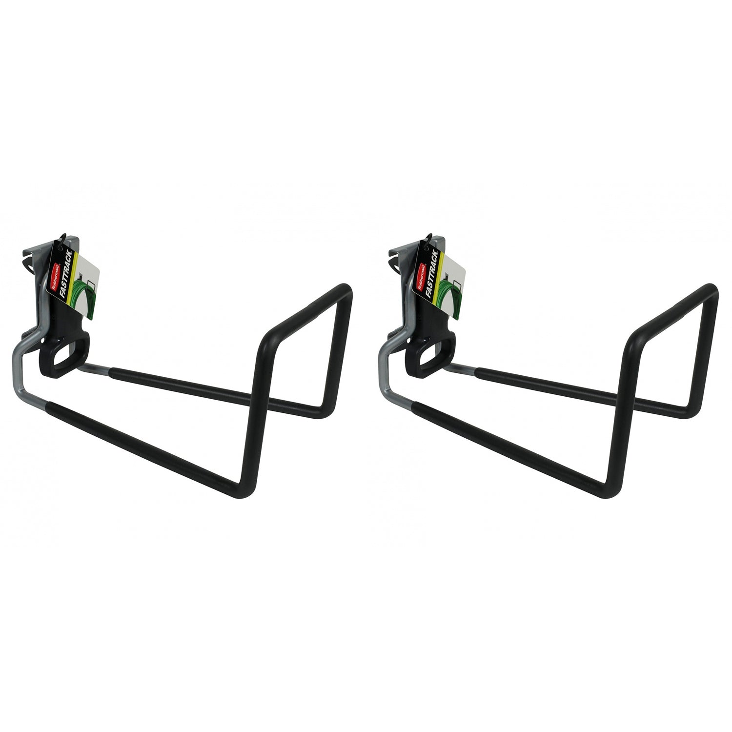 Rubbermaid FastTrack Rail Garage Storage System Water Hose Hook, Black (2 Pack) - VMInnovations