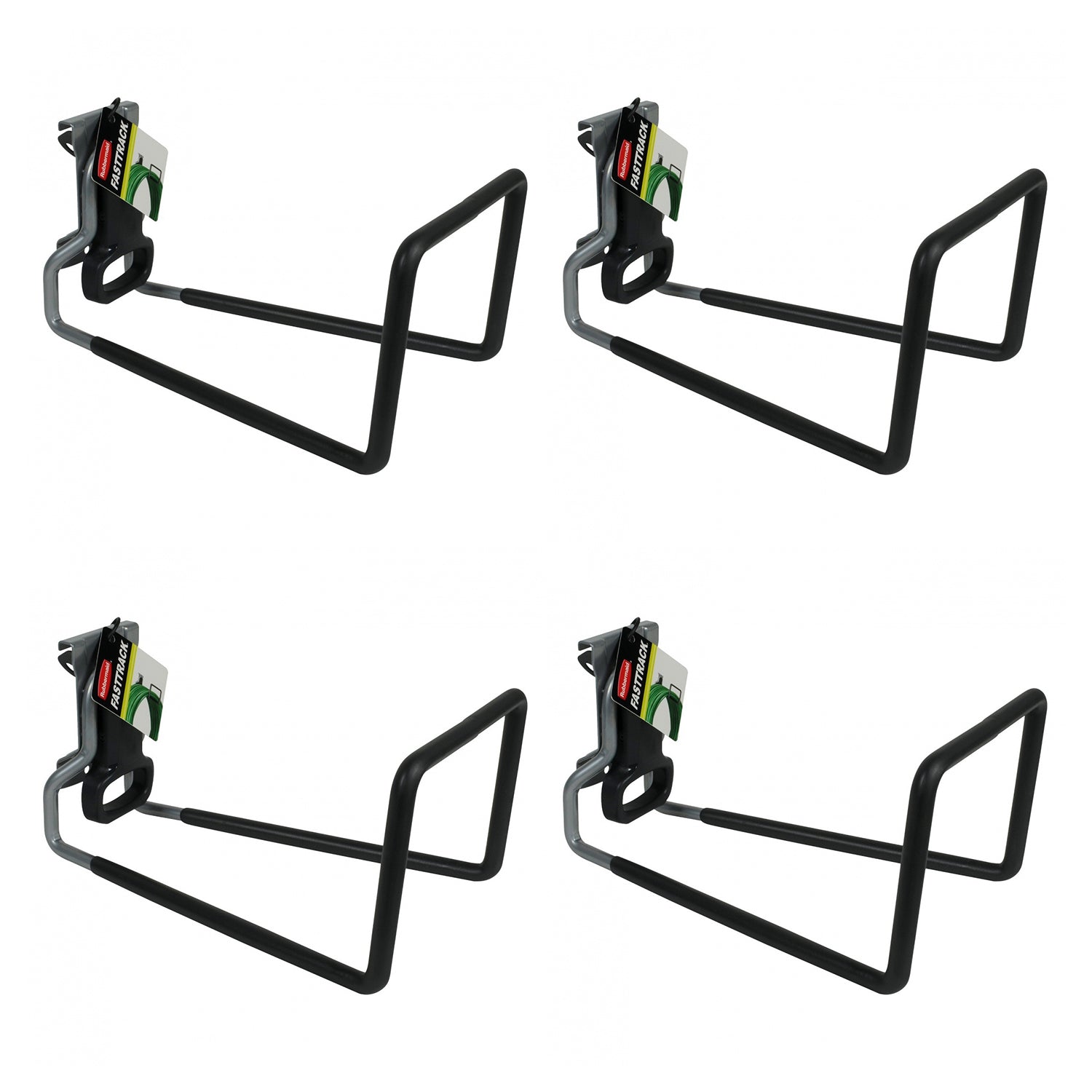 Rubbermaid FastTrack Rail Garage Storage System Water Hose Hook, Black (4 Pack) - VMInnovations