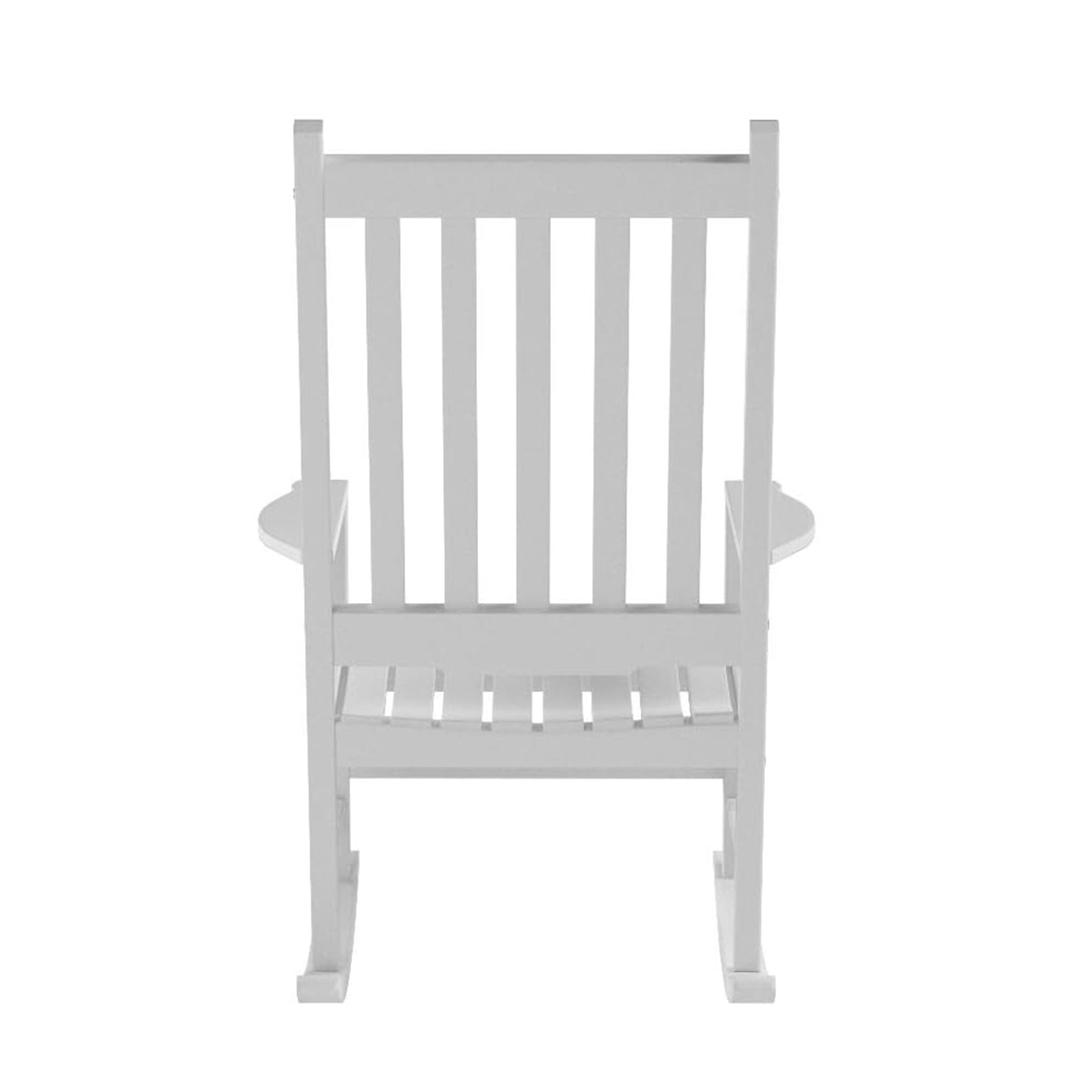 Merry Garden Solid Acacia Hardwood Slatted Back Rocking Chair, White (Used)