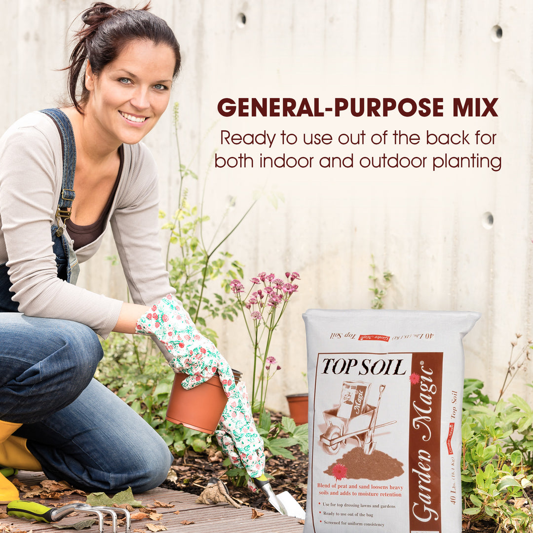 Michigan Peat Garden Magic Organic Planting Potting Top Soil Blend, 40 Pound Bag - VMInnovations