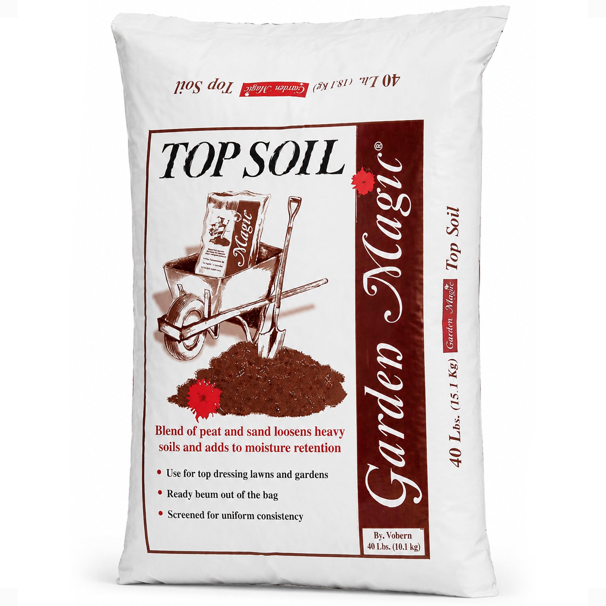 Michigan Peat Garden Magic Organic Planting Potting Top Soil Blend, 40 Pound Bag - VMInnovations