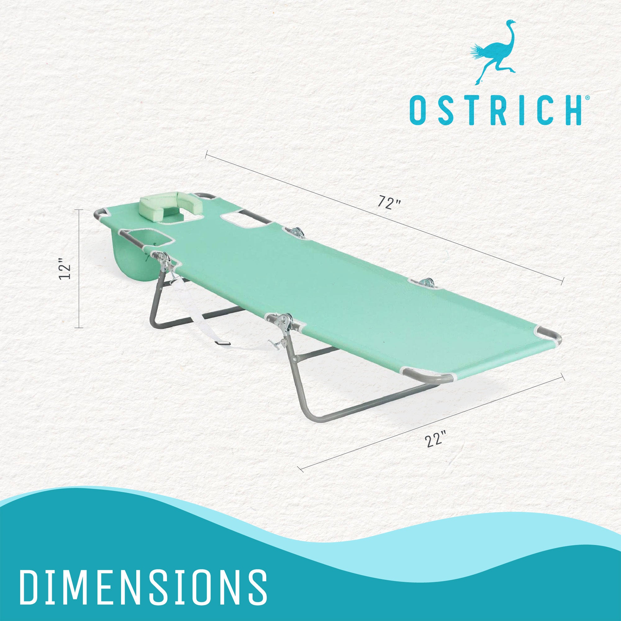 Ostrich The Original Chaise Lounge Portable Beach Chair & Custom Fitted Towel