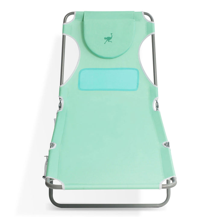 Ostrich Ladies Comfort Lounger, Portable Beach Camping Pool Tanning Chair, Teal - VMInnovations