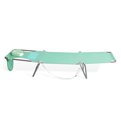 Ostrich Chaise Lounge Folding Sunbathing Poolside Beach Chair, Teal (For Parts)