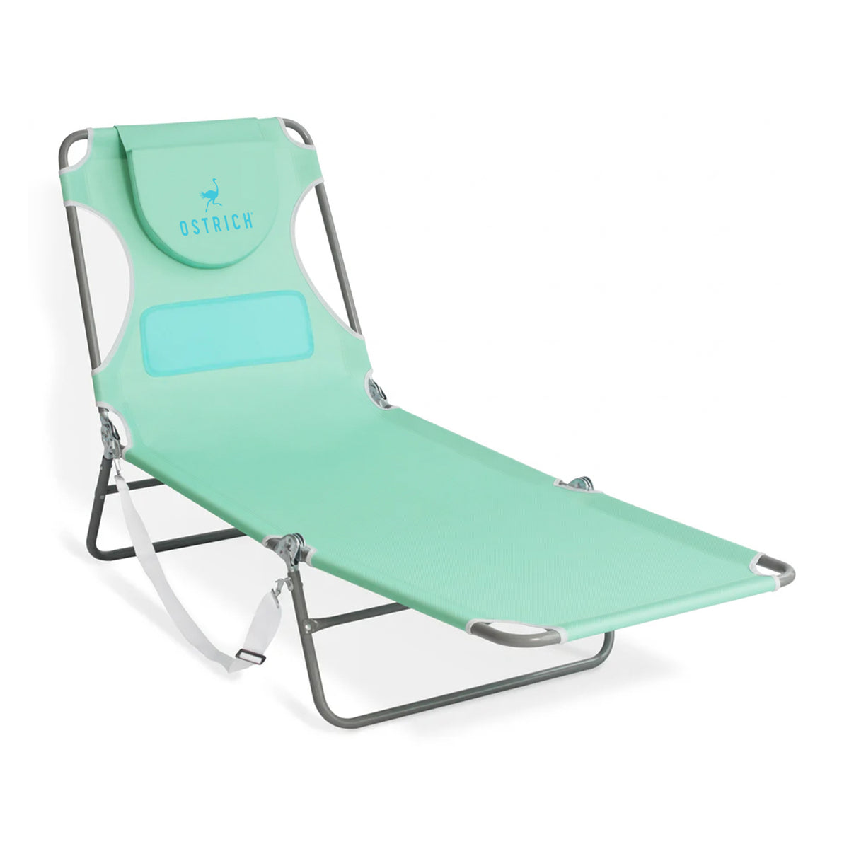 Ostrich Ladies Comfort Lounger, Beach Camping Pool Tanning Chair, Teal (Used) - VMInnovations