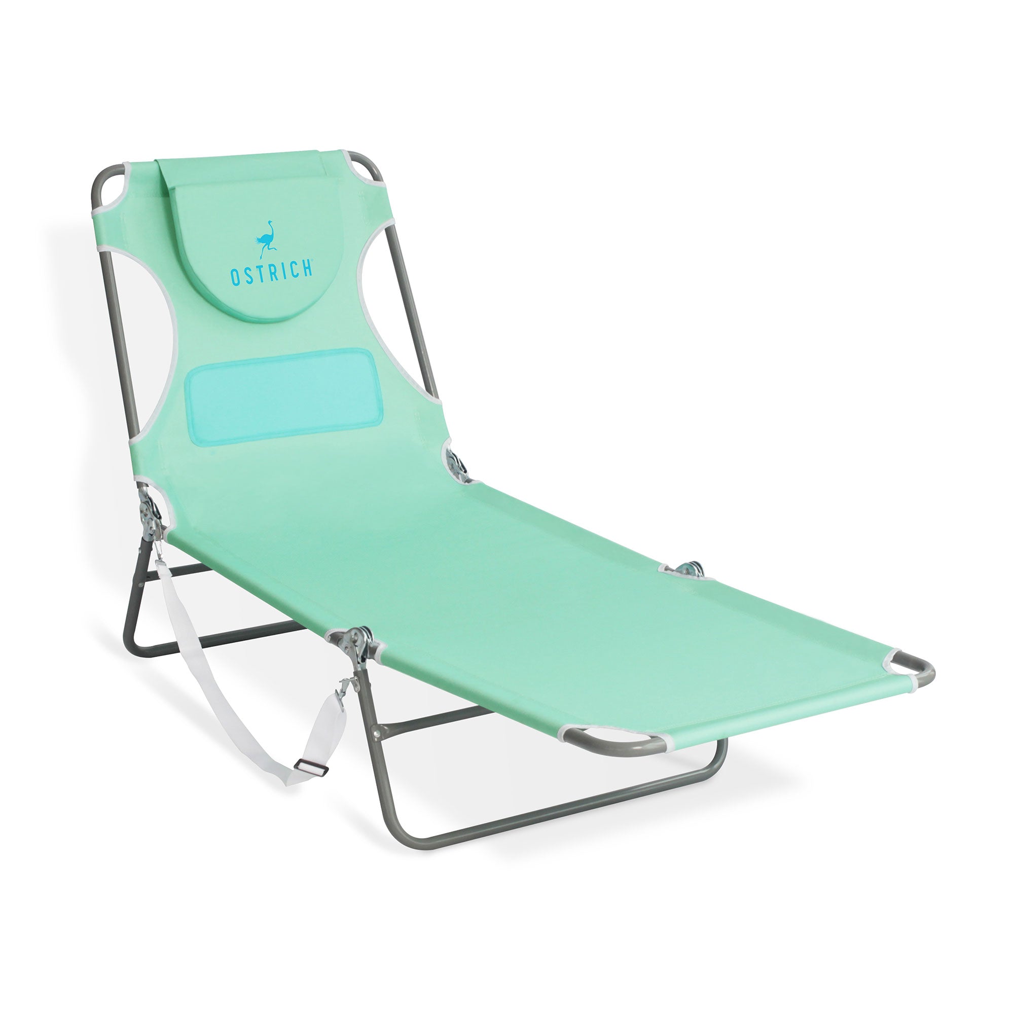 Ostrich 2 Pack Ladies Comfort Lounger, Beach Camping Tanning Chair Teel/Pink