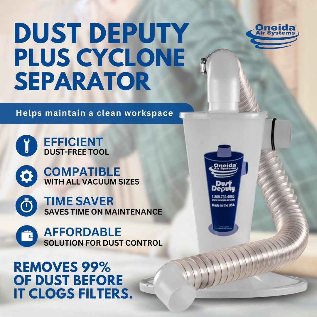 Oneida Air Systems Dust Deputy Cyclone Separator for Vacuum, Clear (For Parts) - VMInnovations