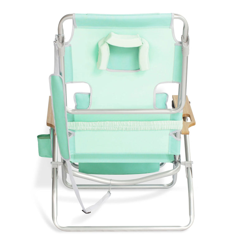 Ostrich Deluxe Padded 3 N 1 Lounge Folding Reclining Beach Chair, Teal (Damaged)