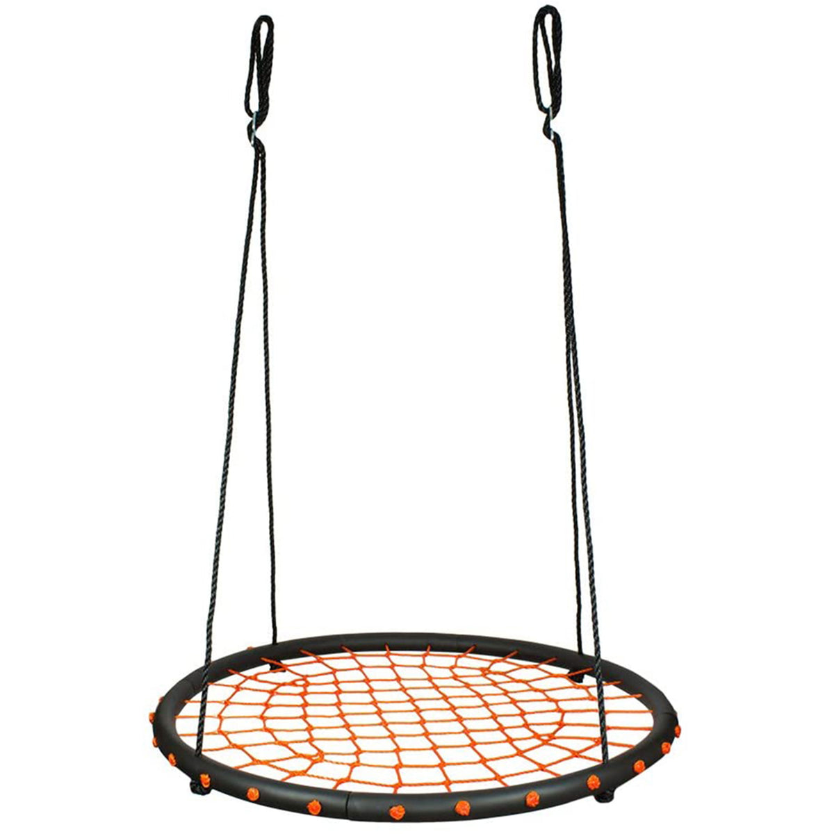 Swinging Monkey Giant 40" Spider Web Fabric Outdoor Tree Saucer Swing, Orange - VMInnovations