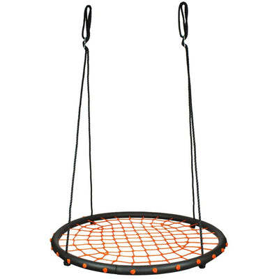 Swinging Monkey Giant 40" Spider Web Fabric Outdoor Tree Saucer Swing, Orange