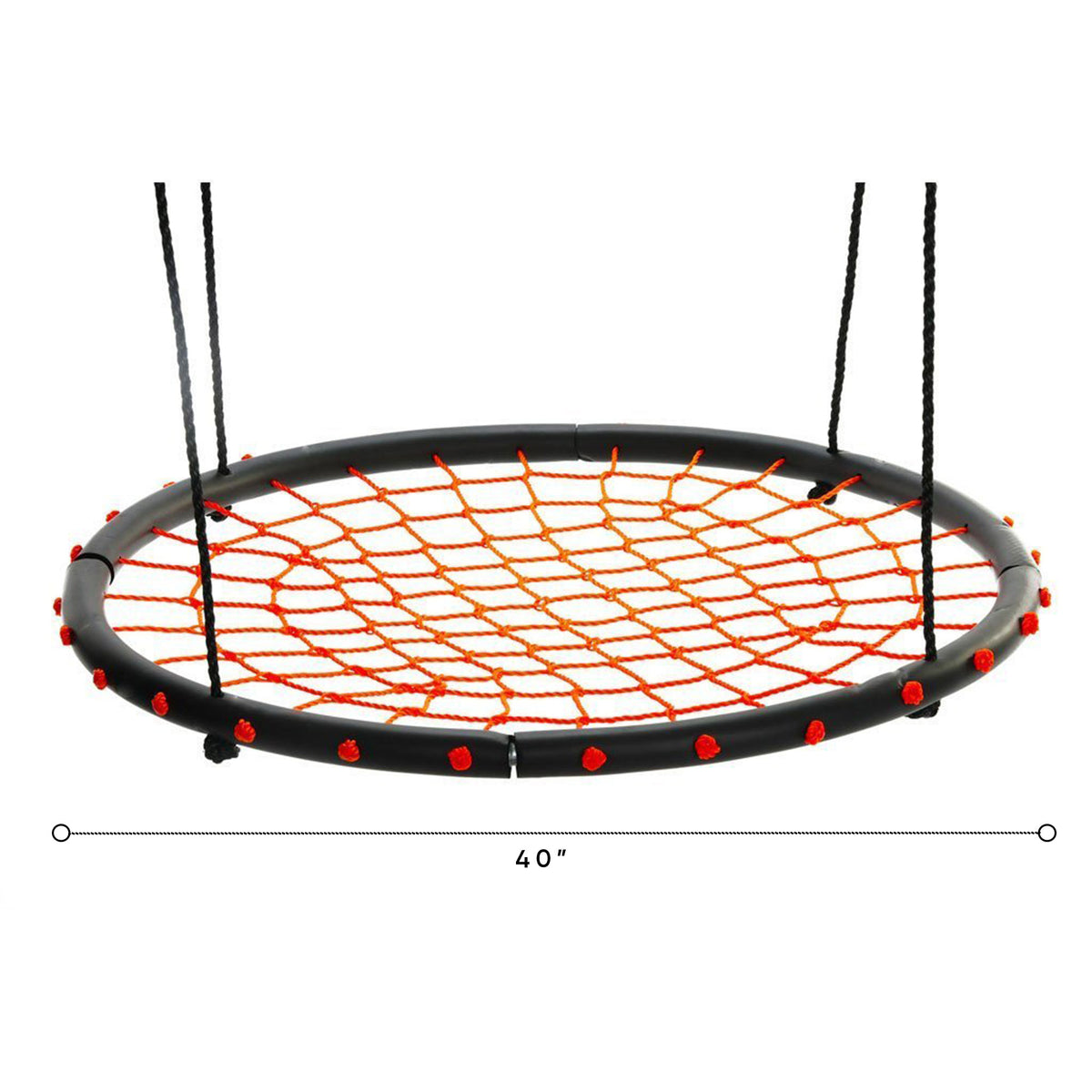 Swinging Monkey Giant 40" Spider Web Fabric Outdoor Tree Saucer Swing, Orange - VMInnovations
