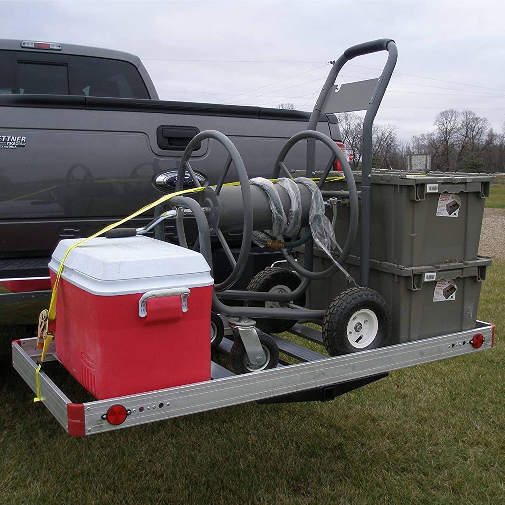 Tow Tuff TTF-2762ACBR Heavy Duty 2-in-1 Aluminum Cargo Carrier with Bike Rack - VMInnovations