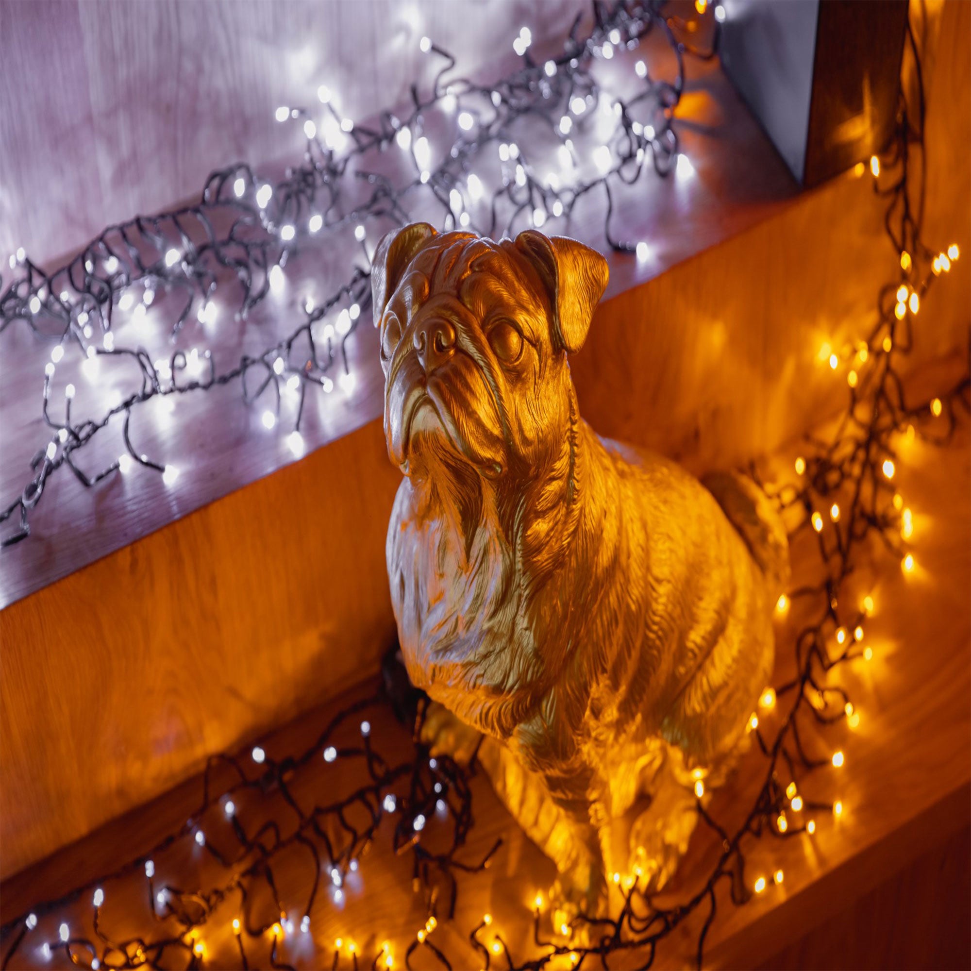 Twinkly 400 LED Amber and White 19.5 Foot Outdoor Lights with USB Music Dongle
