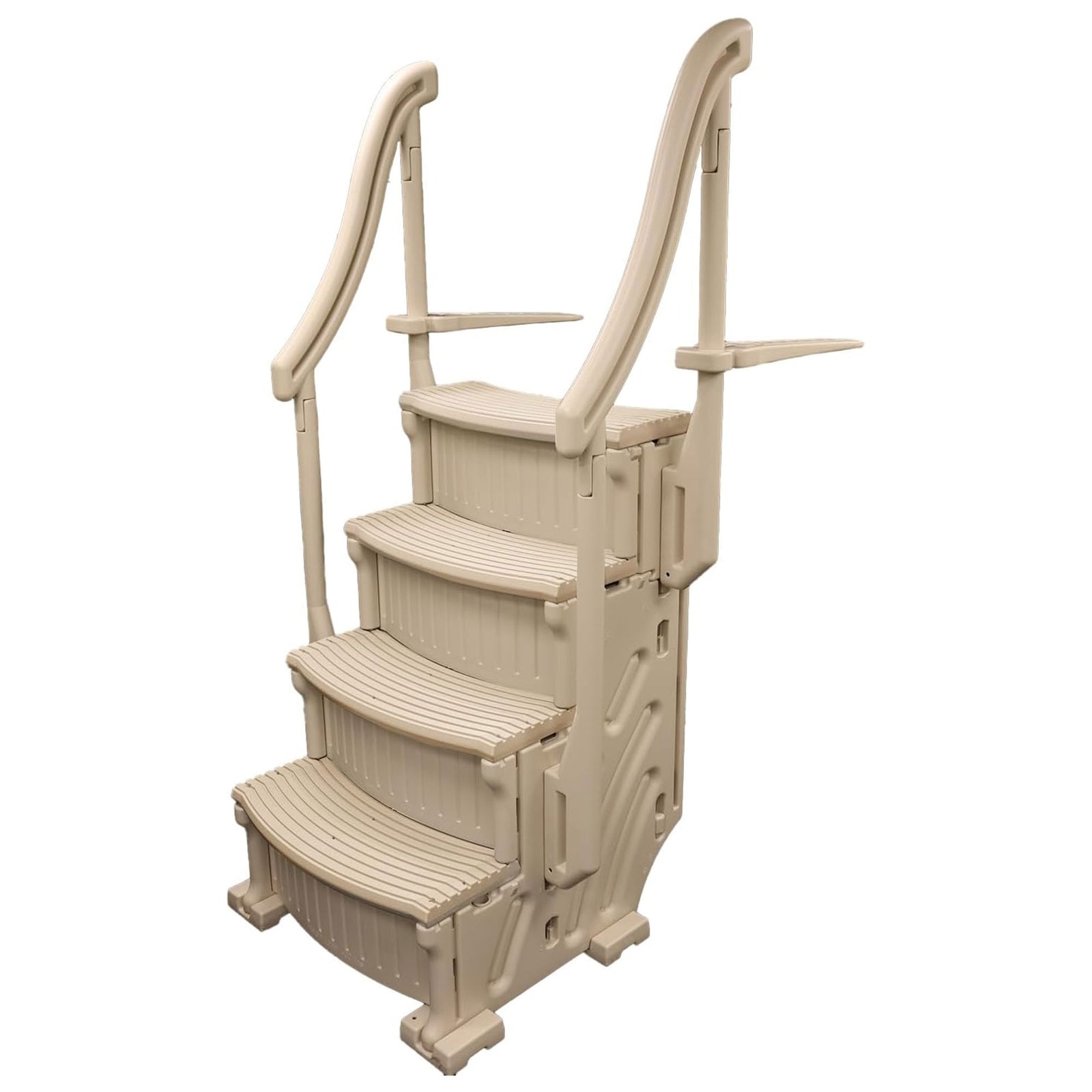 Confer Plastics 4 Step Above Ground Pool Ladder Stair Entry System, Warm Grey - VMInnovations