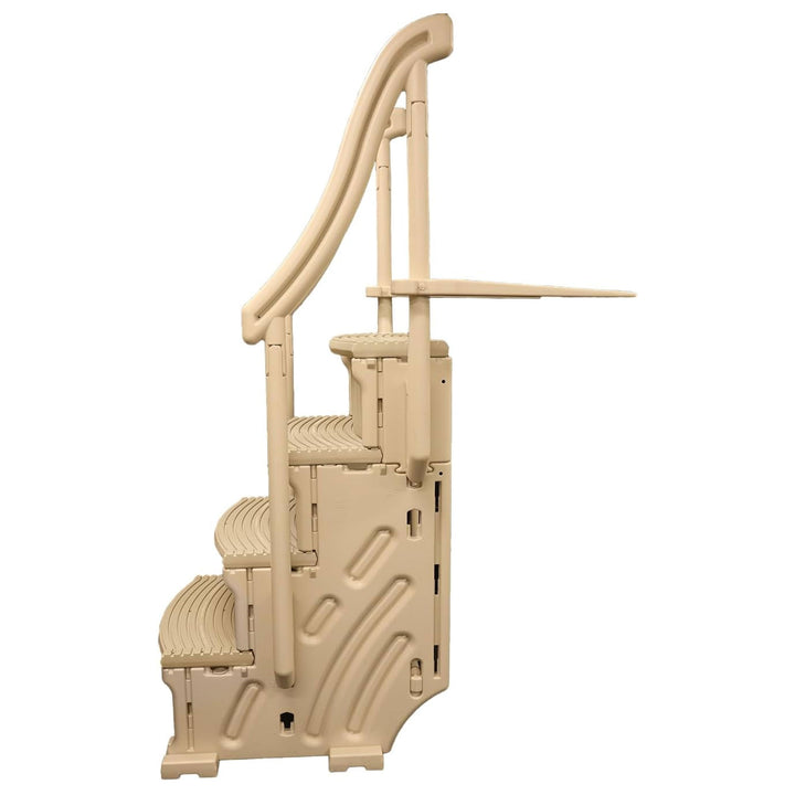 Confer Plastics 4 Step Above Ground Pool Ladder Stair Entry System, Warm Grey - VMInnovations