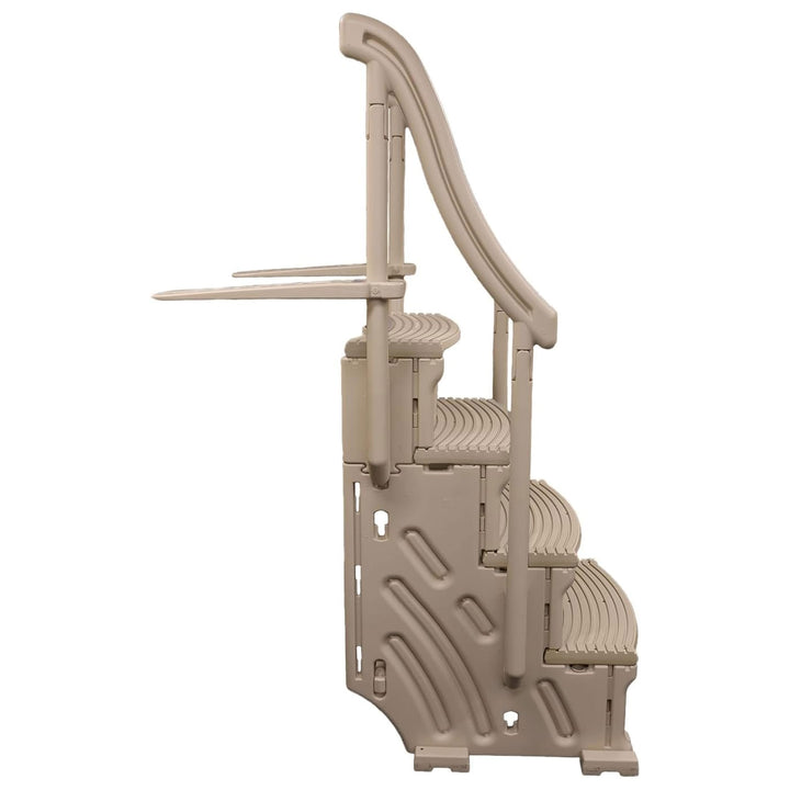 Confer Plastics 4 Step Above Ground Pool Ladder Stair Entry System, Warm Grey - VMInnovations