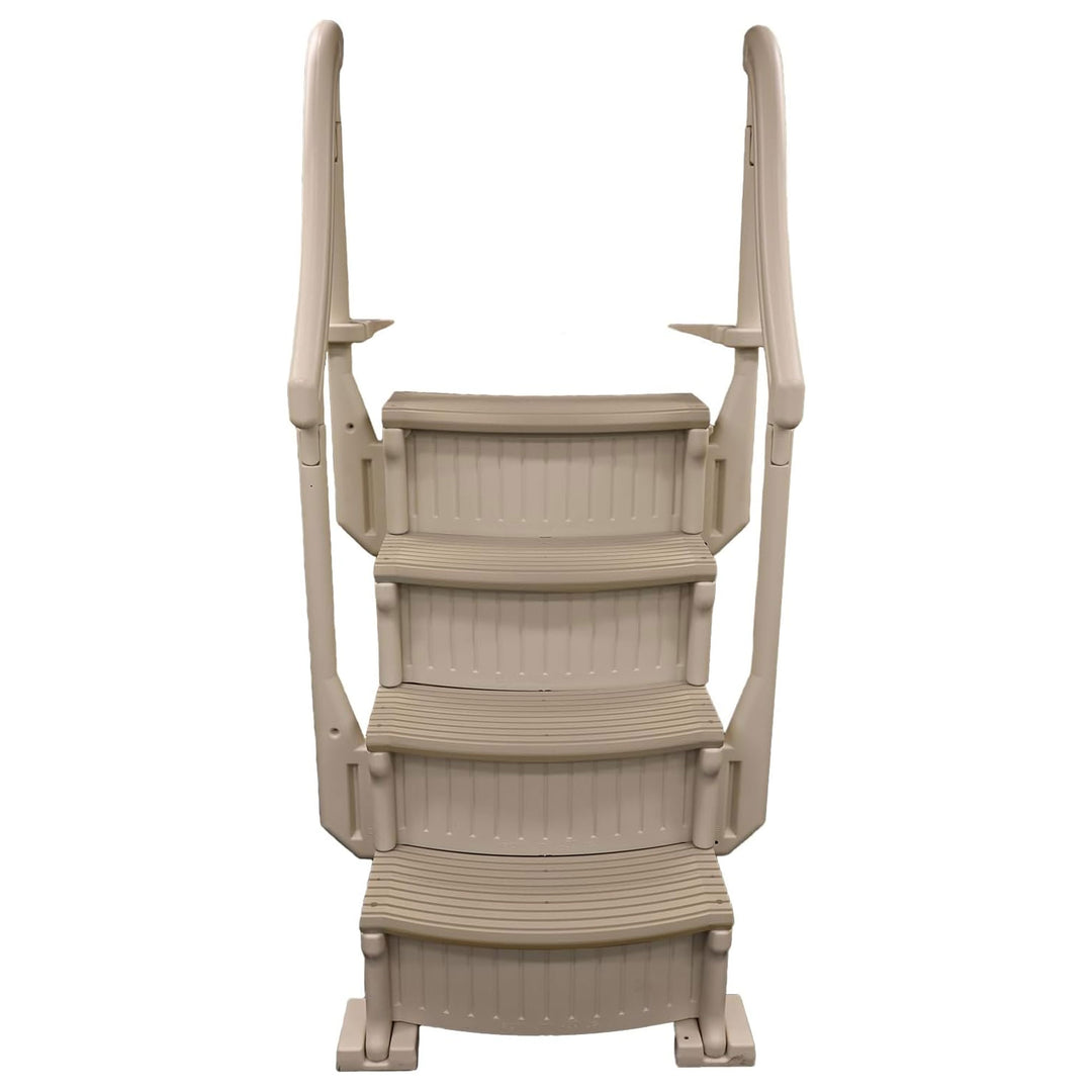 Confer Plastics 4 Step Above Ground Pool Ladder Stair Entry System, Warm Grey - VMInnovations