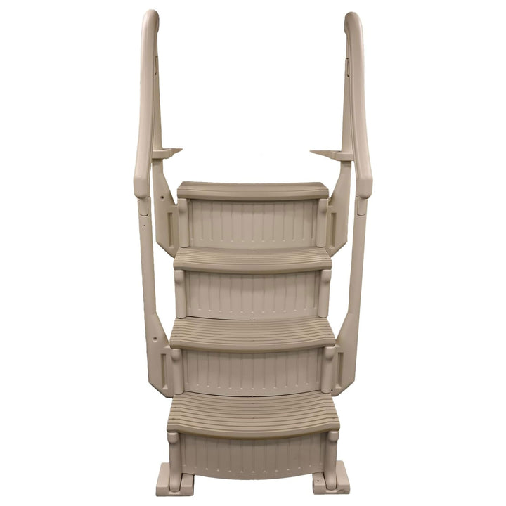 Confer Plastics 4 Step Above Ground Pool Ladder Stair Entry System, Warm Grey - VMInnovations
