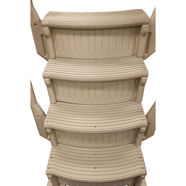 Confer Plastics 4 Step Above Ground Pool Ladder Stair Entry System, Warm Grey - VMInnovations