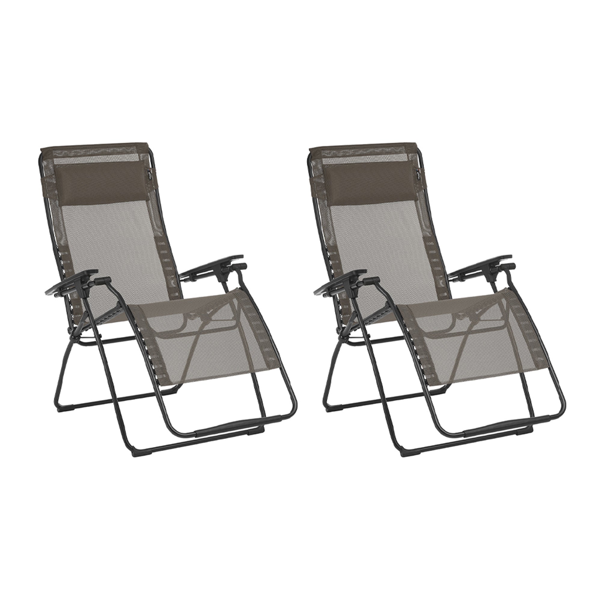 Lafuma Futura Batyline XL Series Outdoor Relaxation Chair, Graphite (2 Pack) - VMInnovations