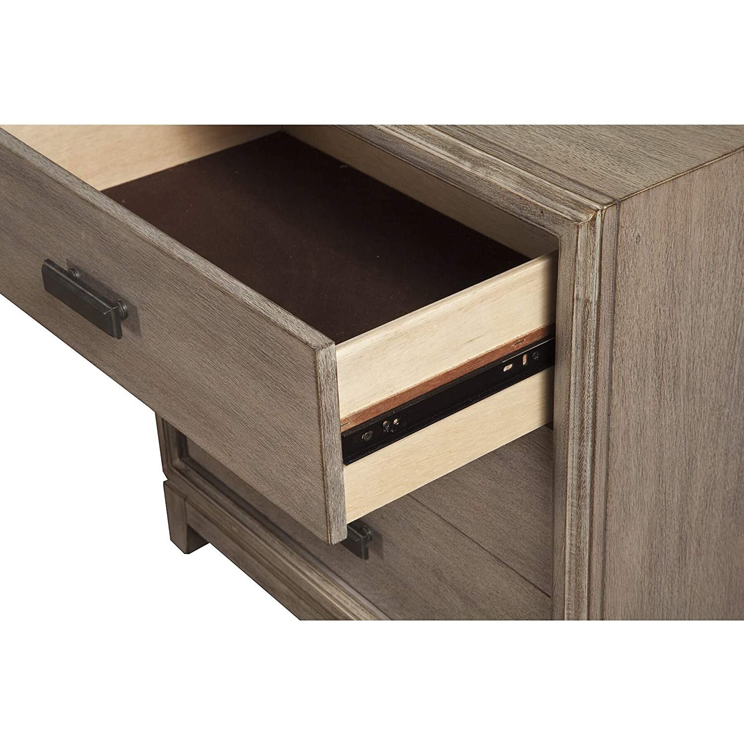 Alpine Furniture Camilla Wood Bed Side Chest Nightstand Antique Gray (For Parts)