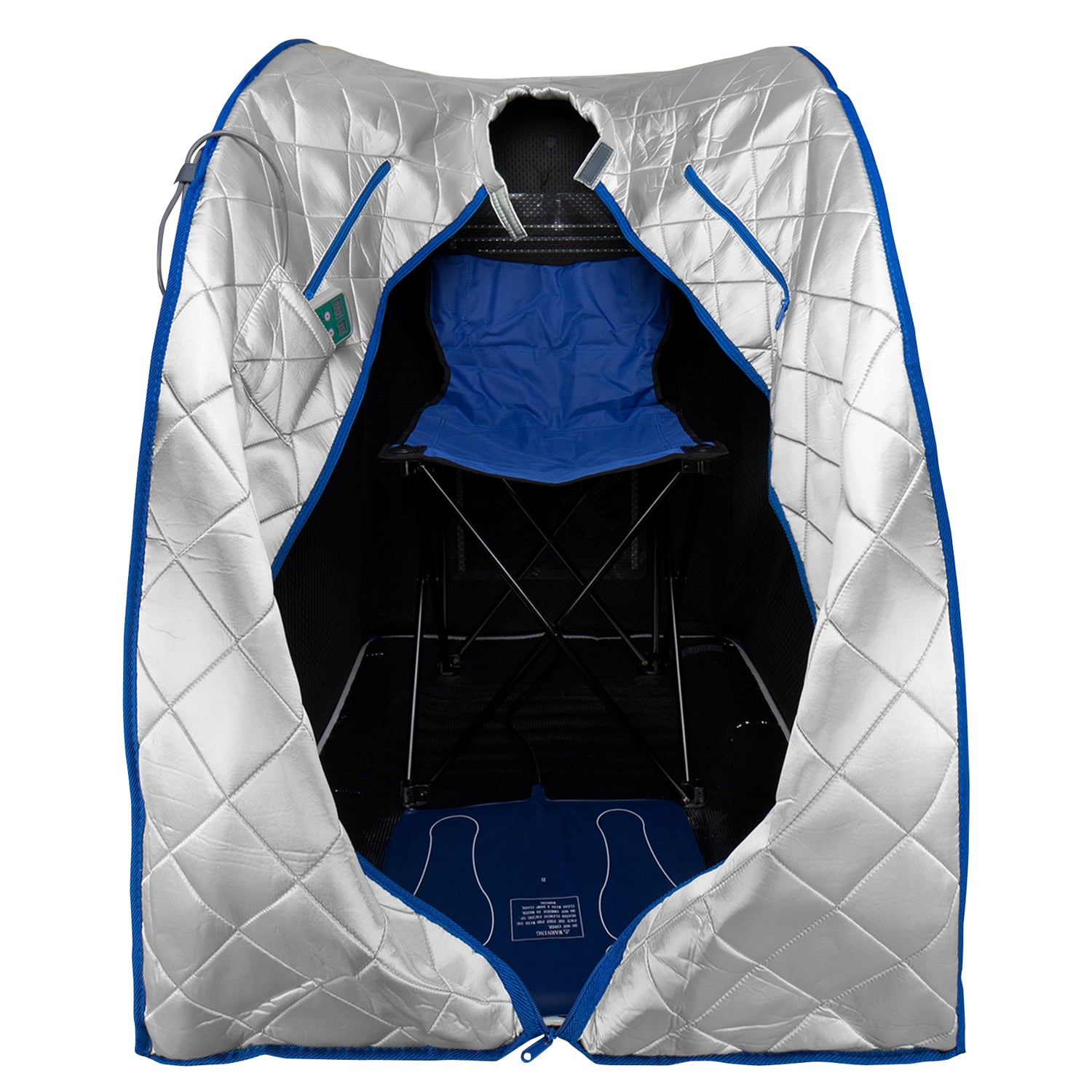 Durasage Infrared Heated Sauna with Heating Foot Pad and Chair, Blue (Open Box)