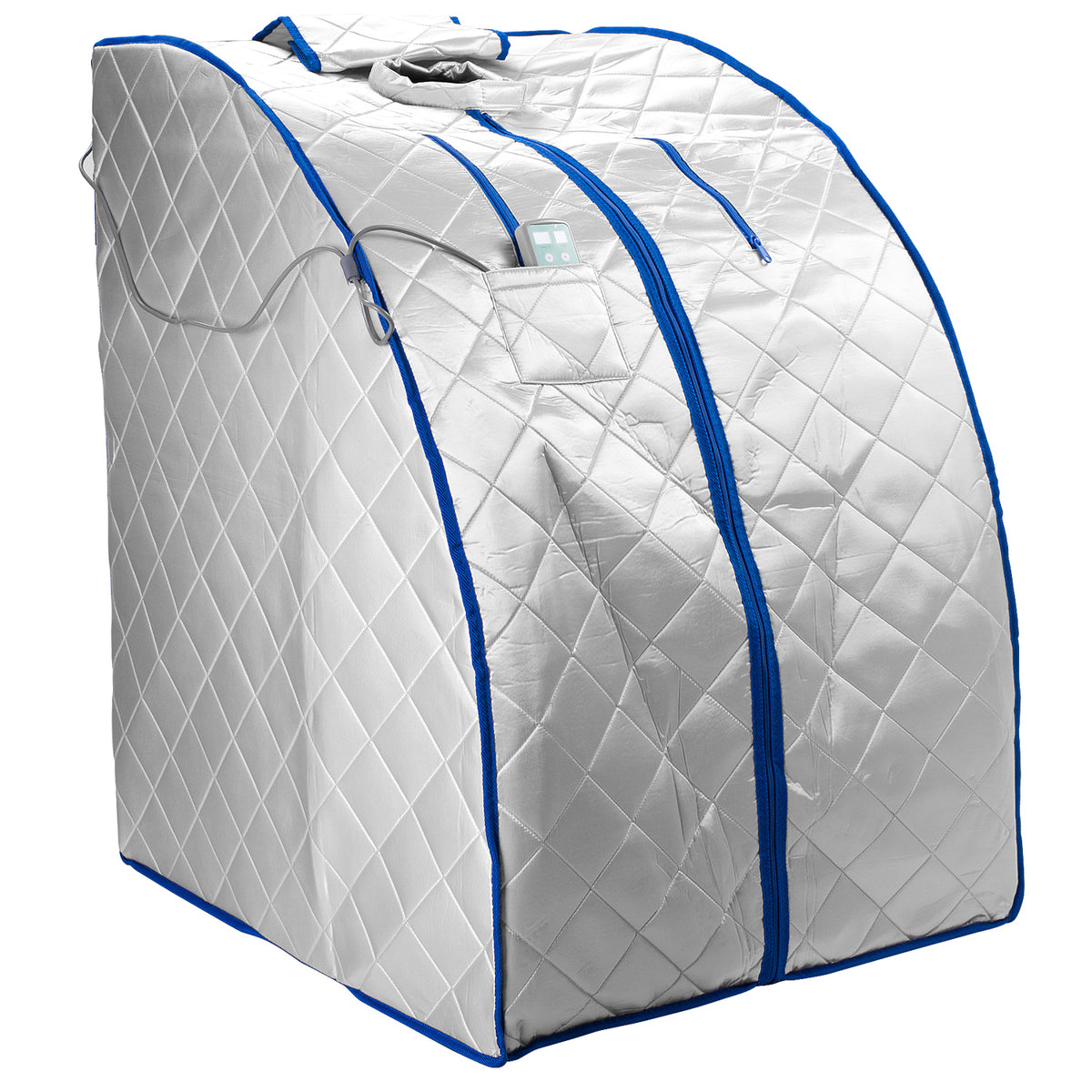 Durasage Infrared Heated Sauna with Heating Foot Pad and Chair, Blue (Open Box)