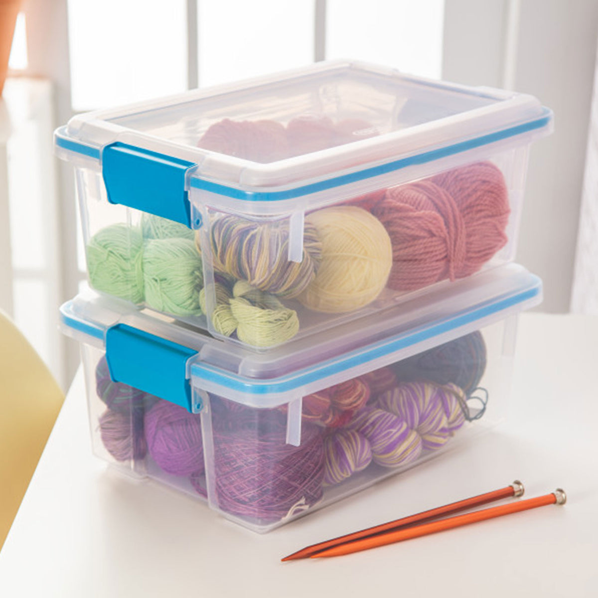 Sterilite 12 Qt Plastic Storage Bin Container Clear Gasket Sealed Box (6 Pack)
