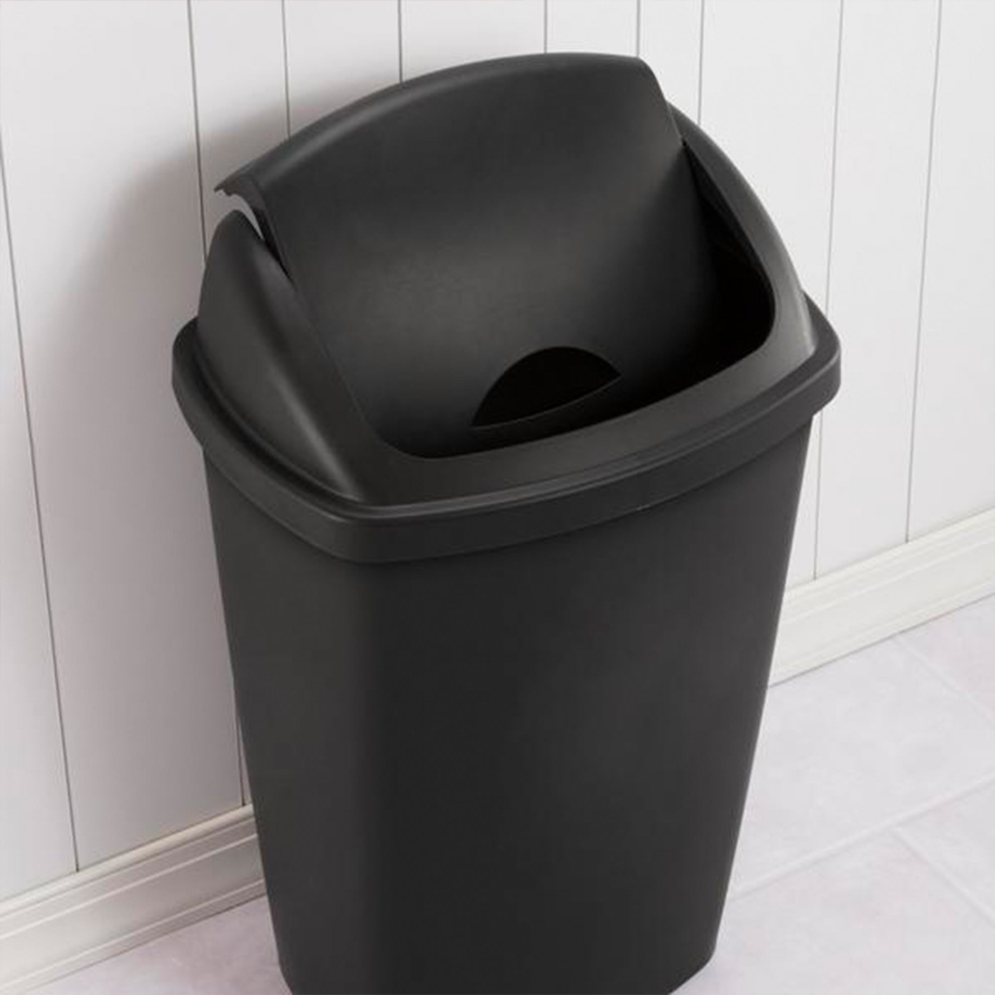 Sterilite 13.2 Gallon Plastic Swing Top Trash Can w/Reinforced Rims, (4 Pack)