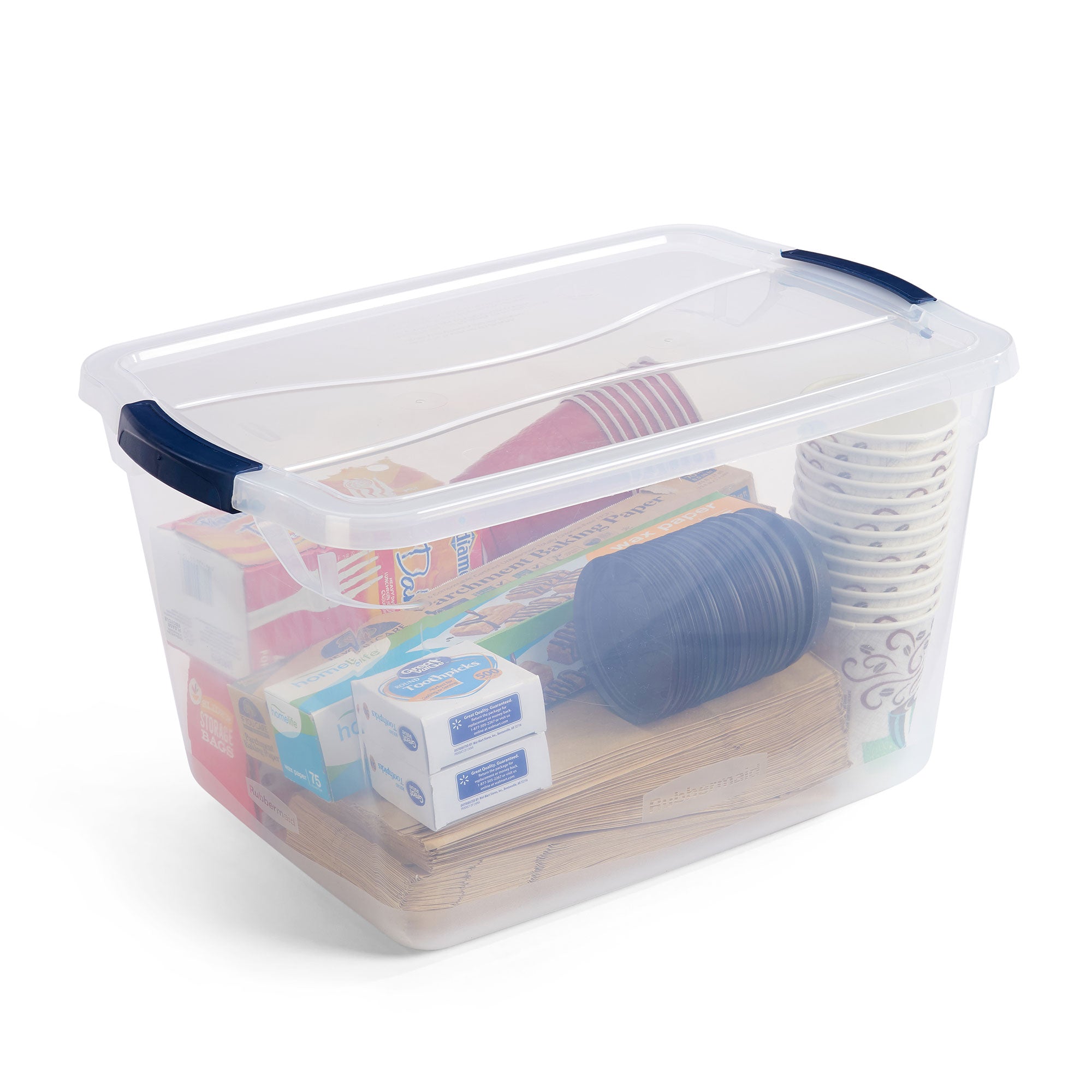 Rubbermaid 30 Quart Plastic Storage Tote Container with Lid (6 Pack) (Used) - VMInnovations