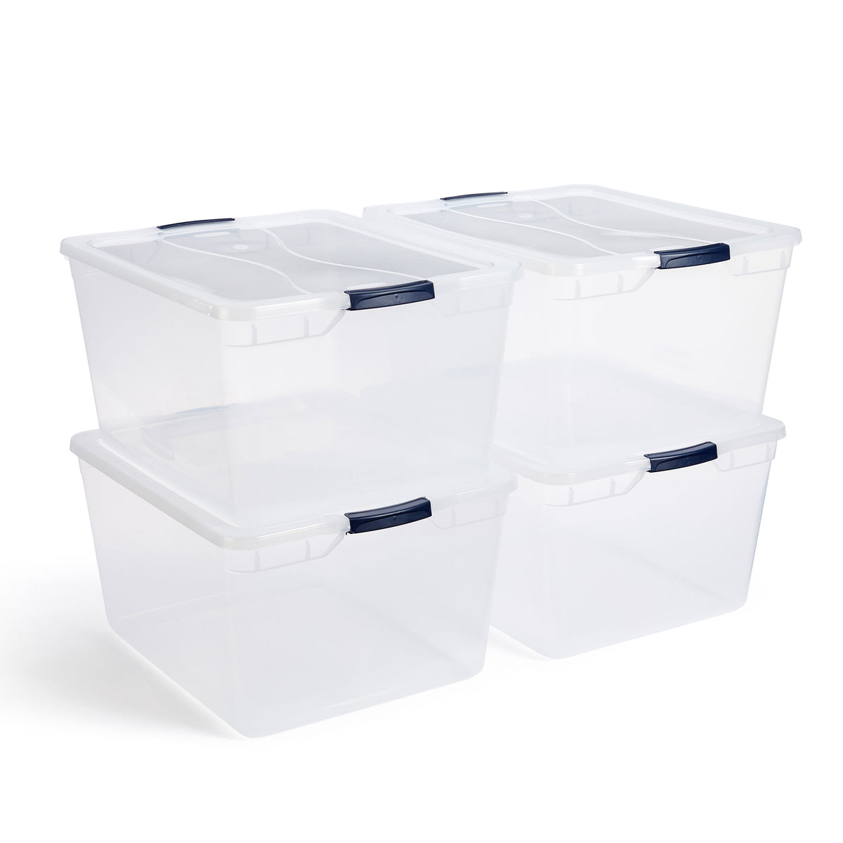 Rubbermaid Cleverstore 71 Qt Latching Plastic Storage Container & Lid (4 Pack) (For Parts)