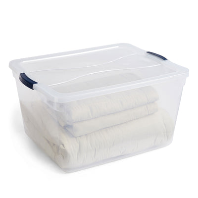 Rubbermaid Cleverstore 71 Qt Latching Plastic Storage Container & Lid (4 Pack) - VMInnovations