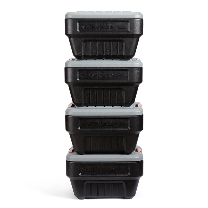 Rubbermaid 8 Gallon Lockable Latch Plastic Storage Container Box, Black (4 Pack) - VMInnovations