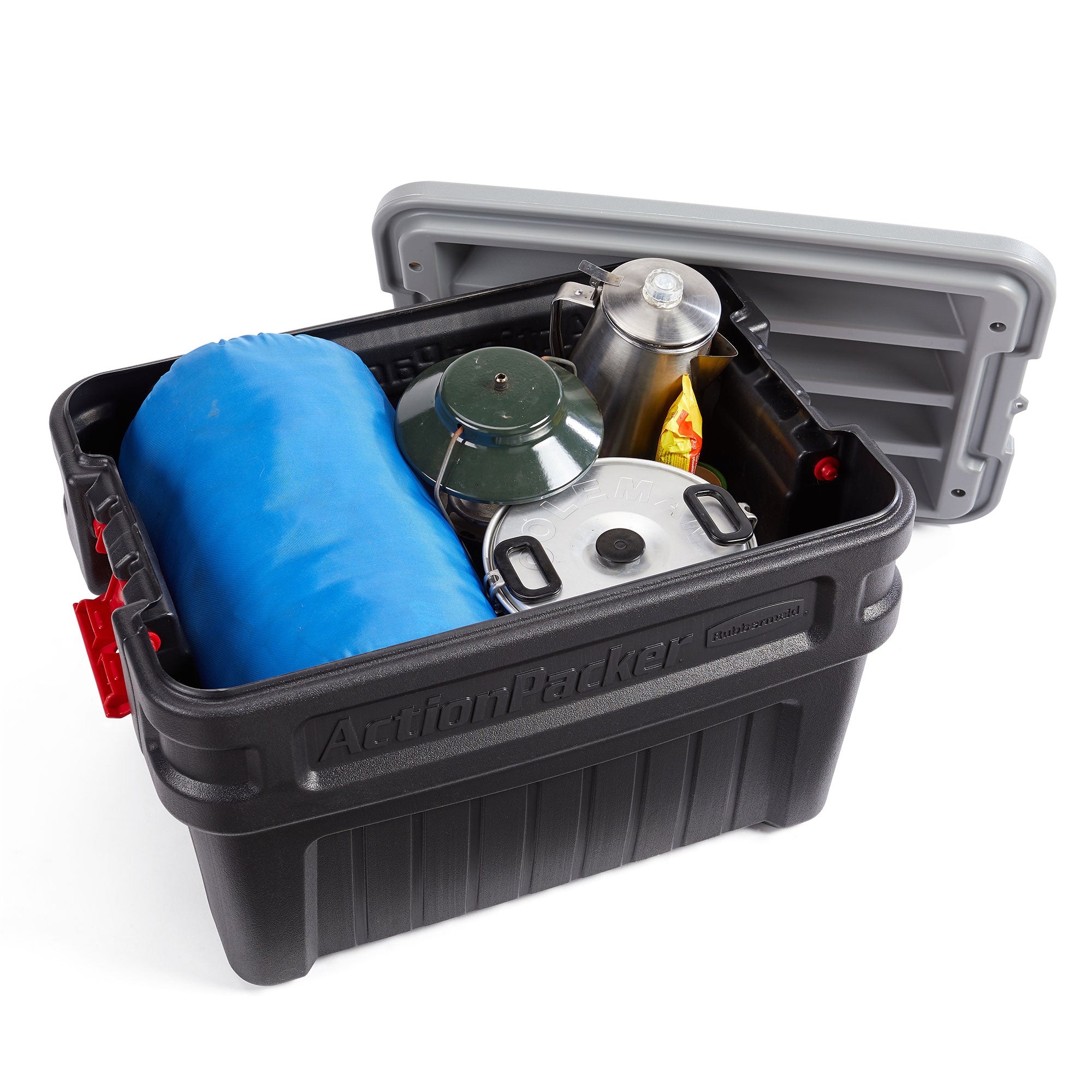 Rubbermaid 24 Gal Action Packer Lockable Latch Storage Container (2 Pack) (Used) - VMInnovations
