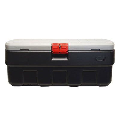 Rubbermaid 48 Gallon Black Action Packer Lockable Latch Storage Box Tote, Single