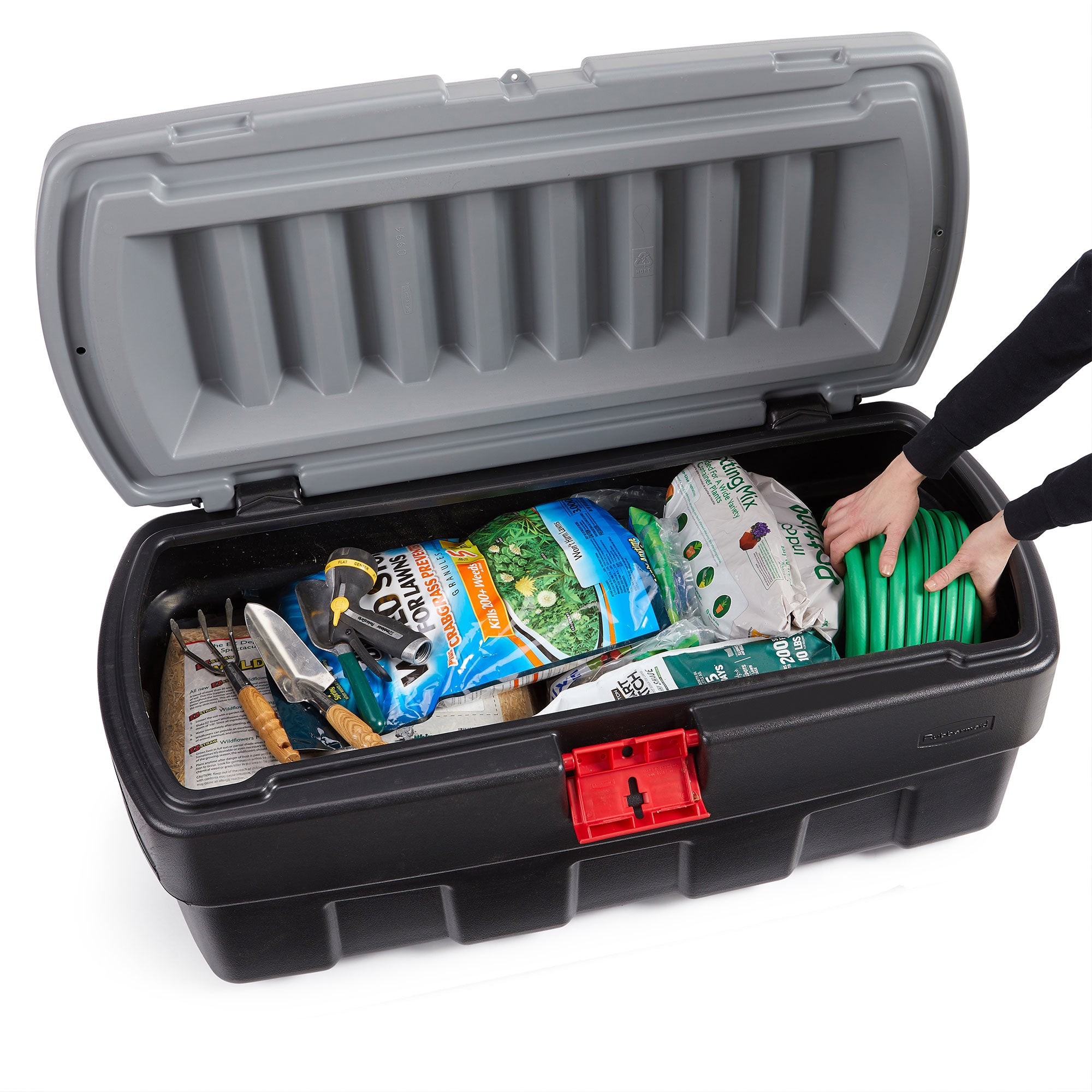 Rubbermaid 48 Gallon Action Packer Lockable Latch Storage Box, Black (Used) - VMInnovations