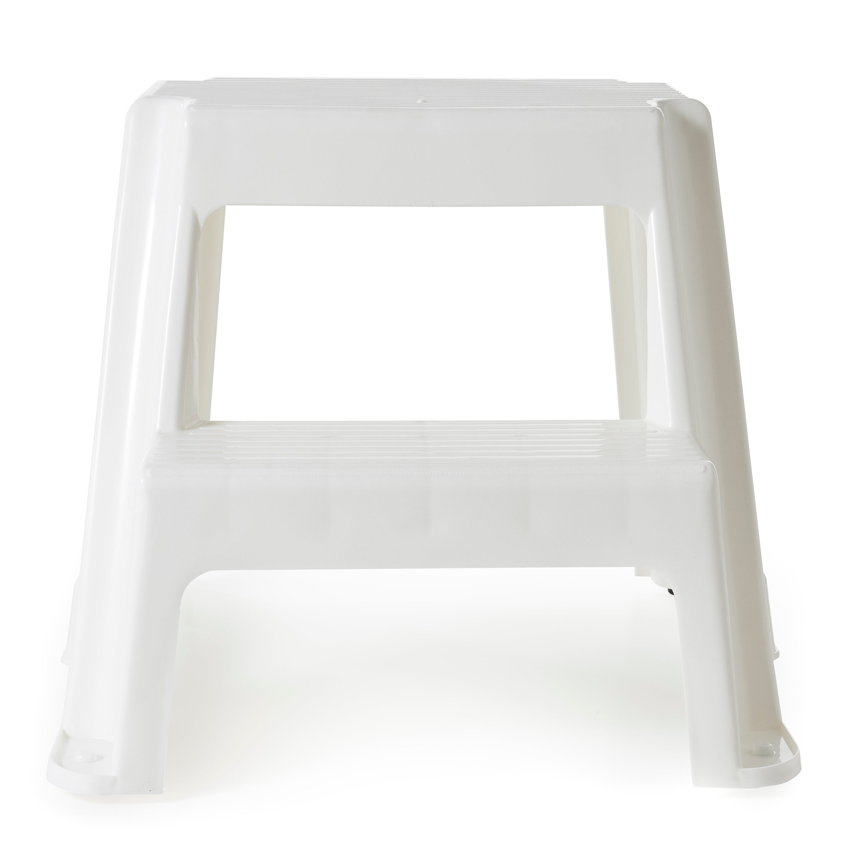 Gracious Living 16" Plastic 2 Step Portable Garage Home & Kitchen Stool, White - VMInnovations