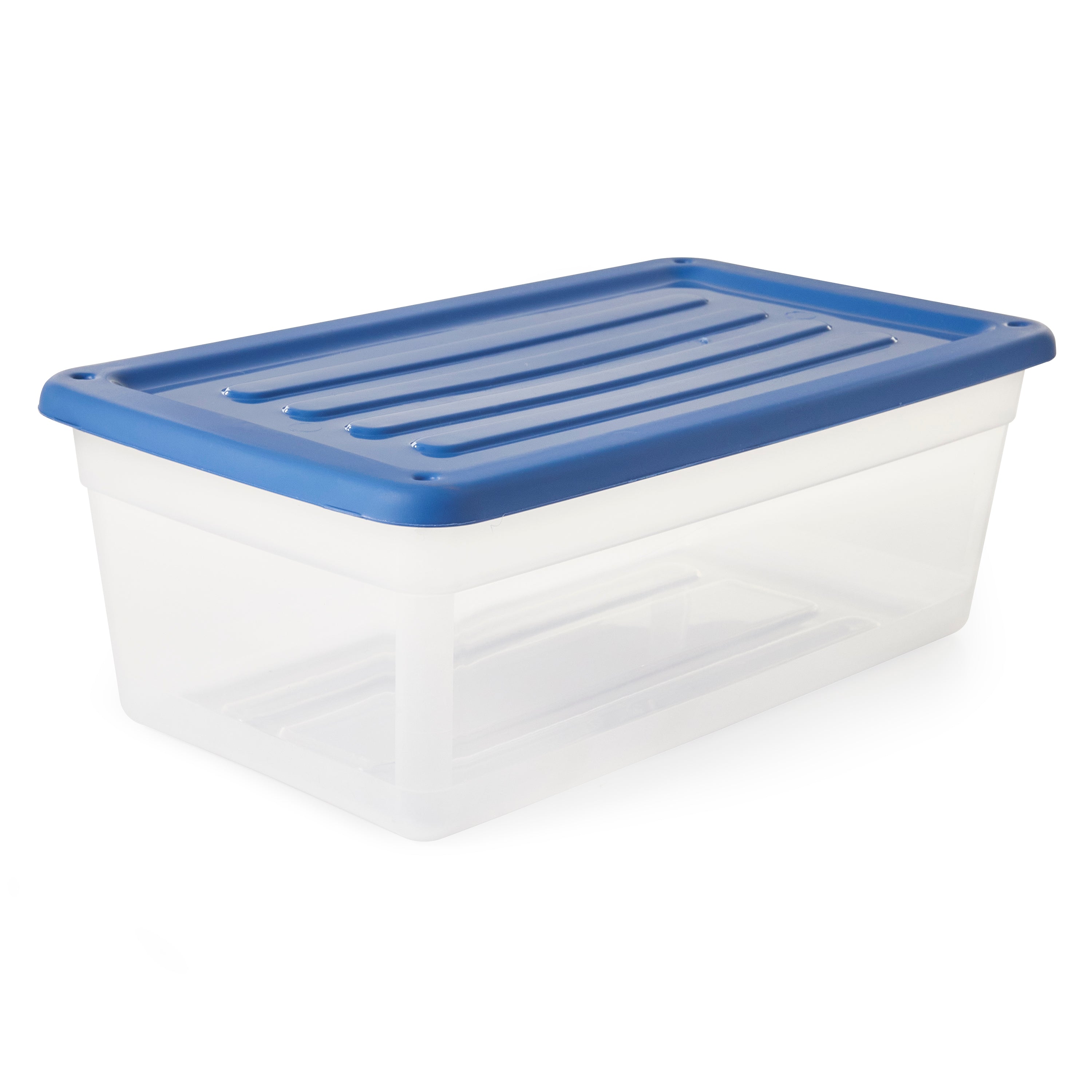 Gracious Living 1.5 Gal Clear Plastic Shoebox Storage Bin Tote w/Lid (14 Pack)
