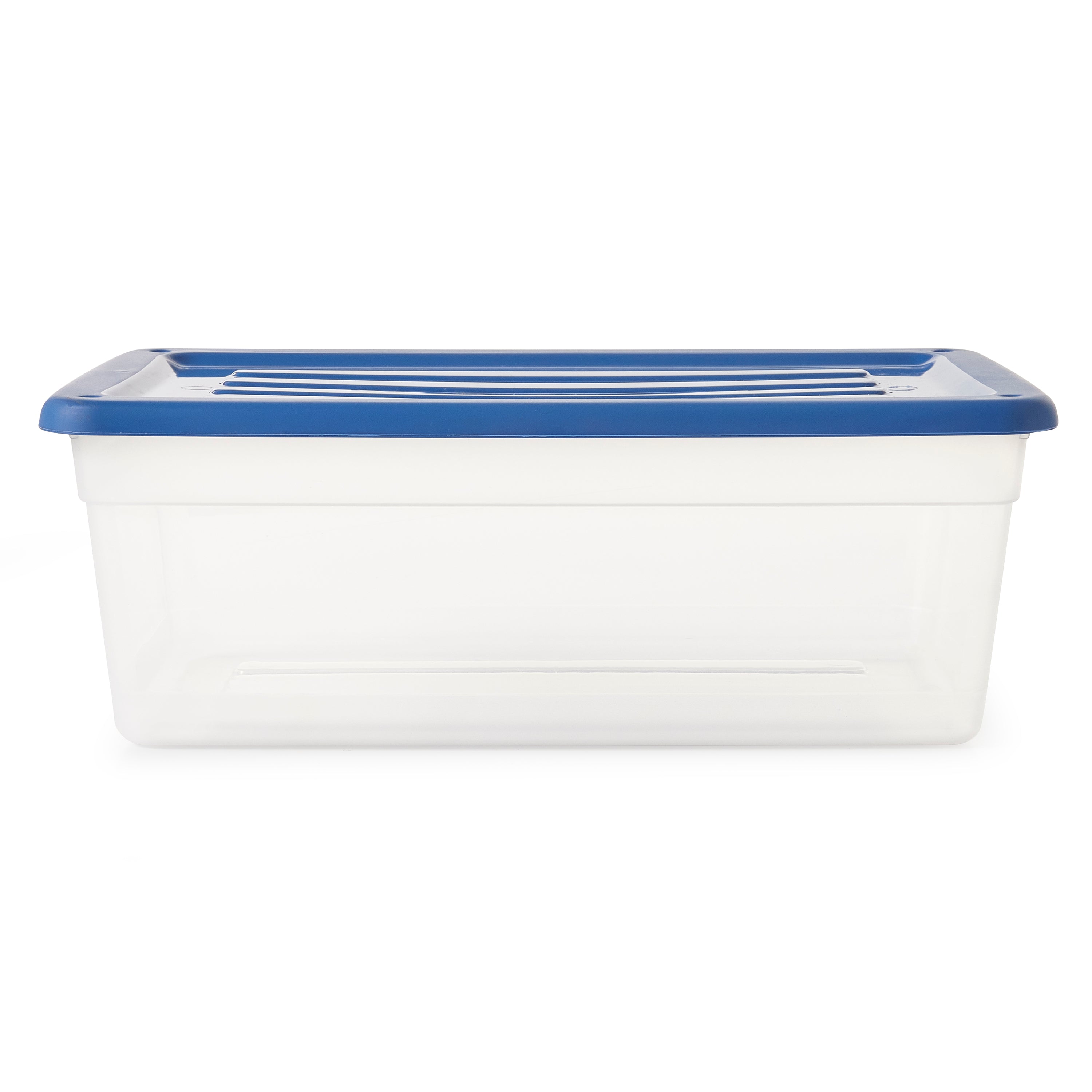 Gracious Living 1.5 Gal Clear Plastic Shoebox Storage Bin Tote w/Lid (14 Pack)
