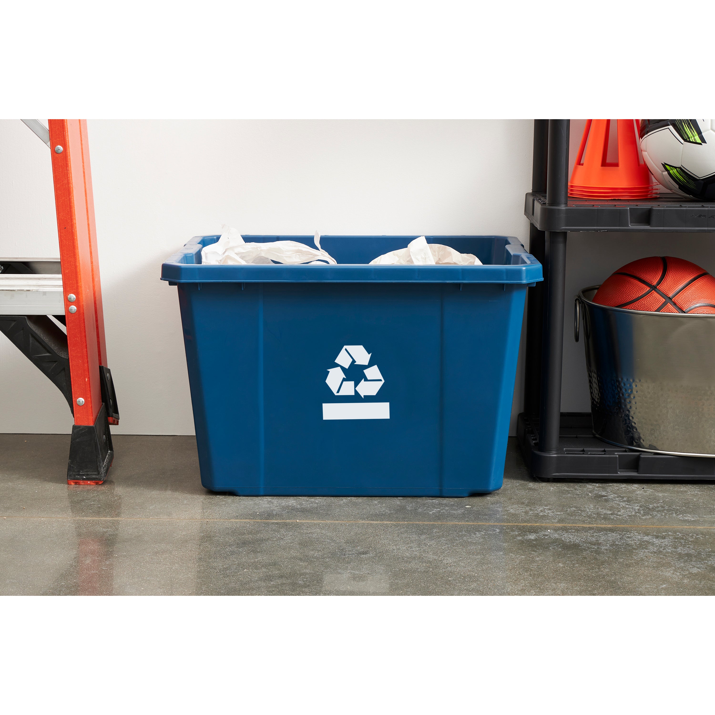 Gracious Living Medium Curbside Blue Box 17 Gallon Home Recycling Bin (18 Pack)