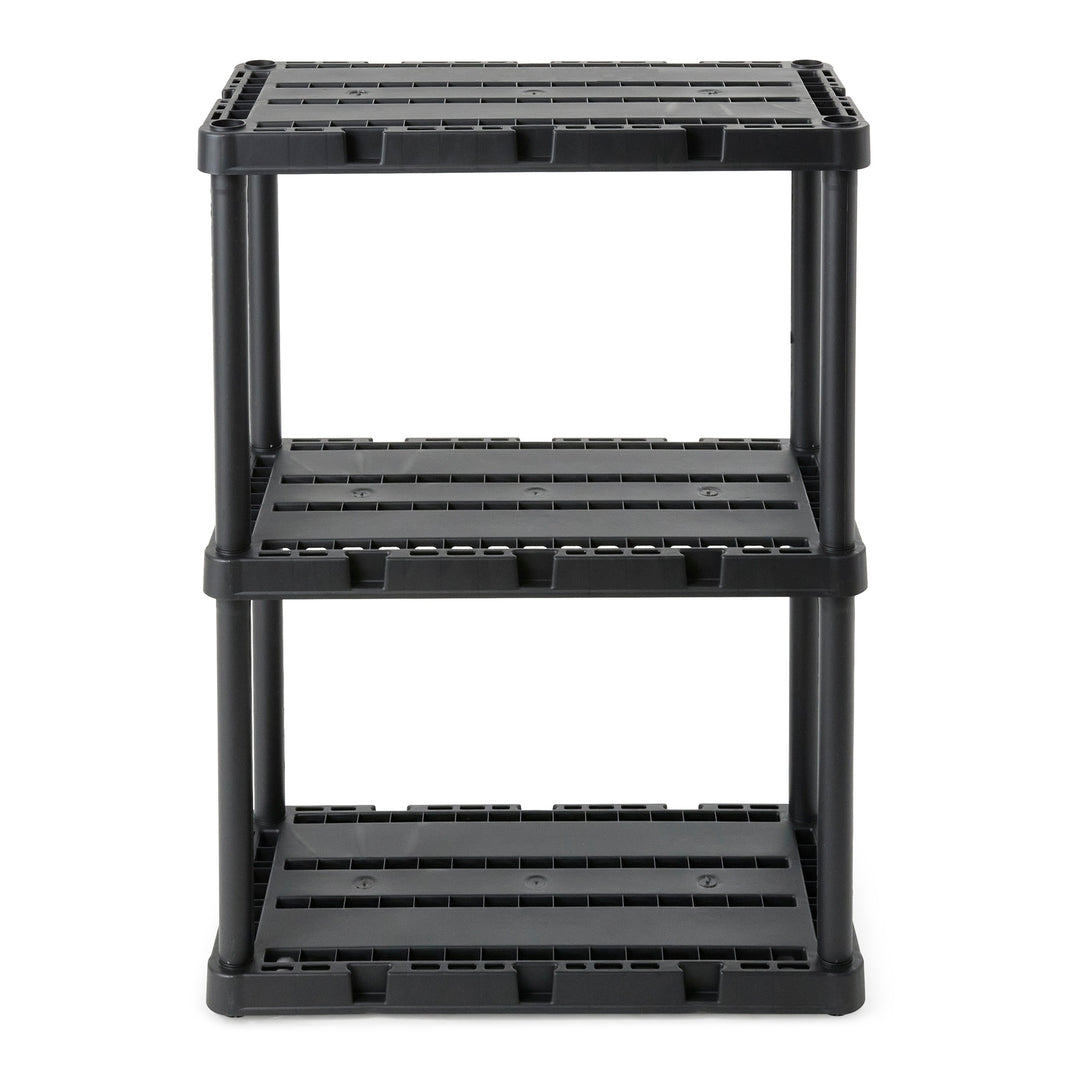 Gracious Living 3 Shelf Knect-A-Shelf Fixed Height Light Duty Storage Unit,Black - VMInnovations