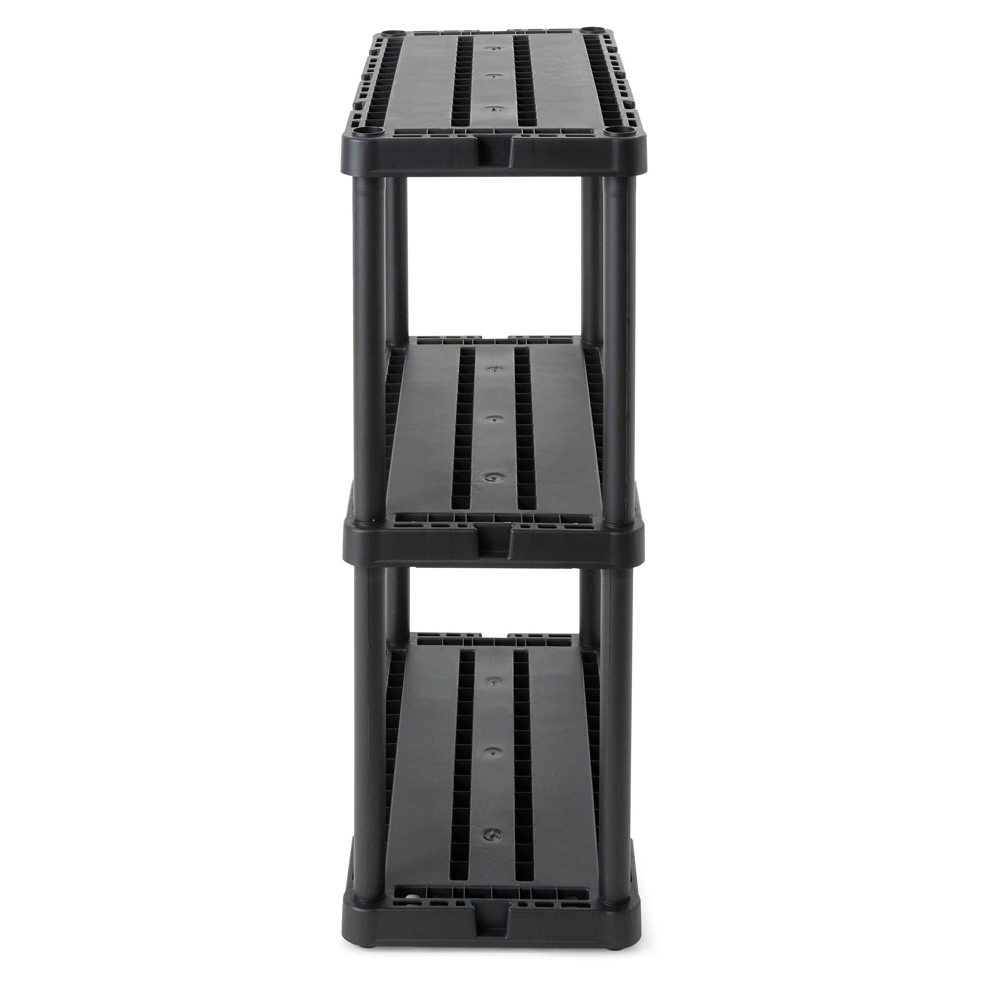 Gracious Living 3 Shelf Knect-A-Shelf Fixed Height Light Duty Storage Unit,Black - VMInnovations