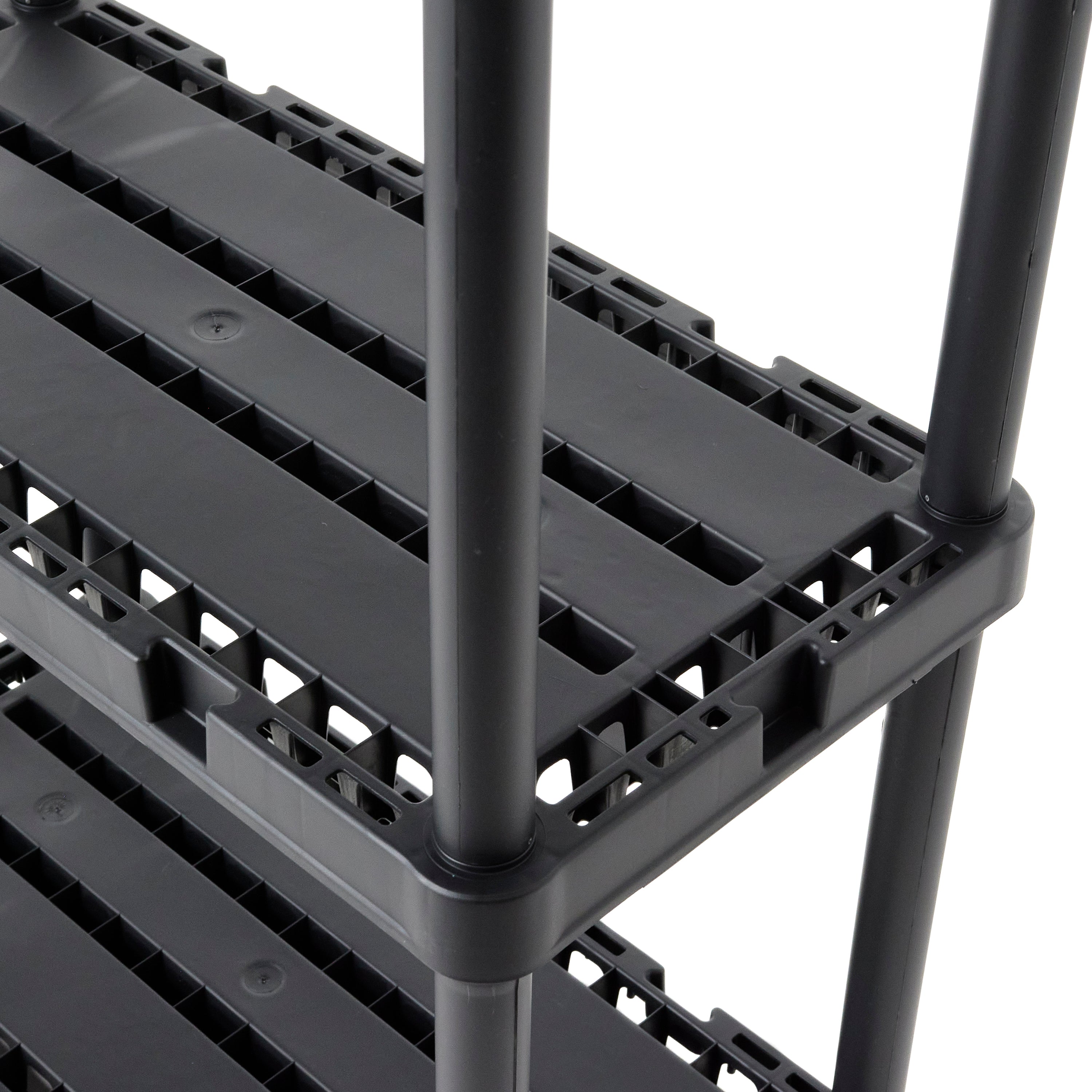 Gracious Living 3 Shelf Knect-A-Shelf Solid Light Duty Storage Unit, Black 2Pack - VMInnovations