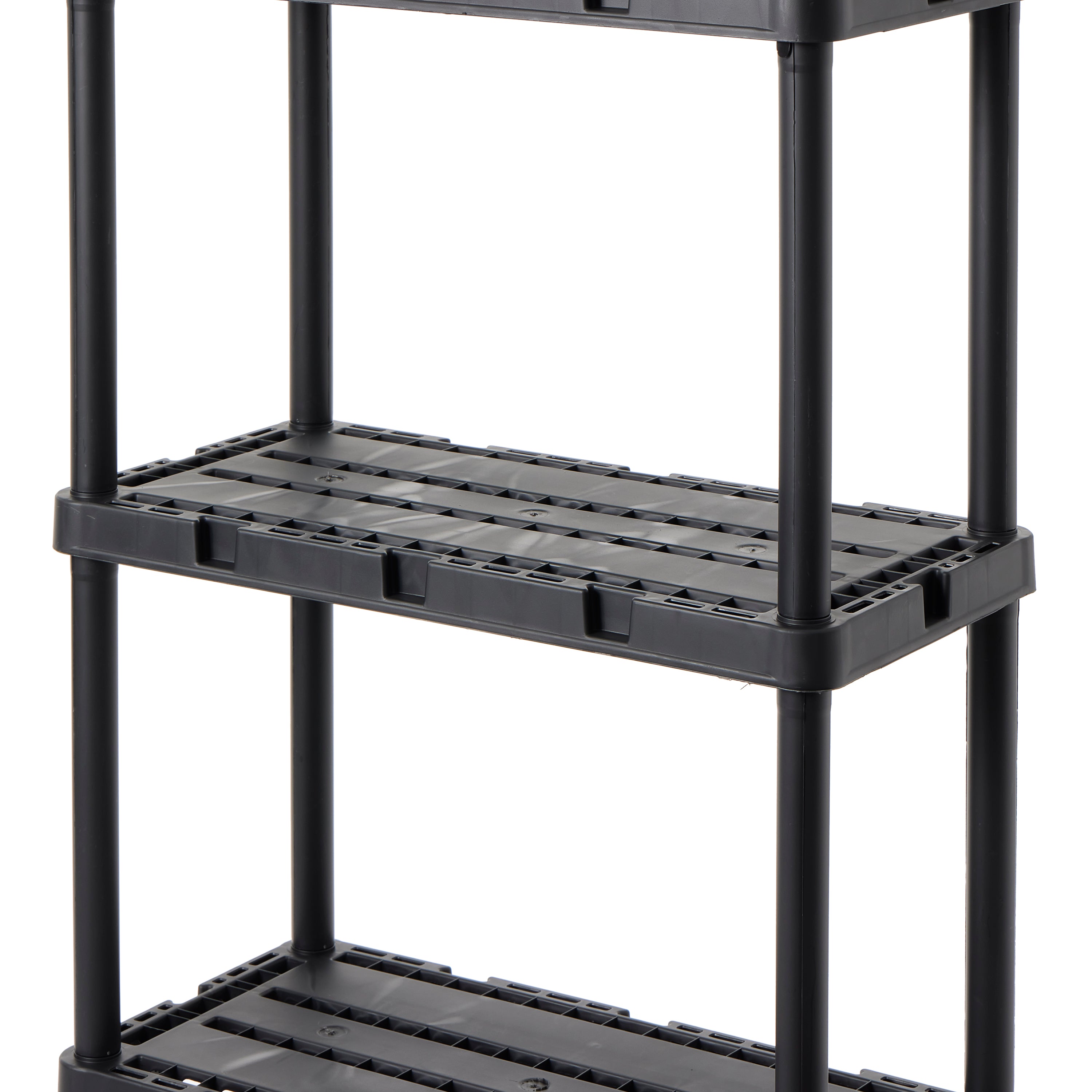 Gracious Living 4 Shelf Knect-A-Shelf Solid Light Duty Storage Unit, Black 2 Pck - VMInnovations