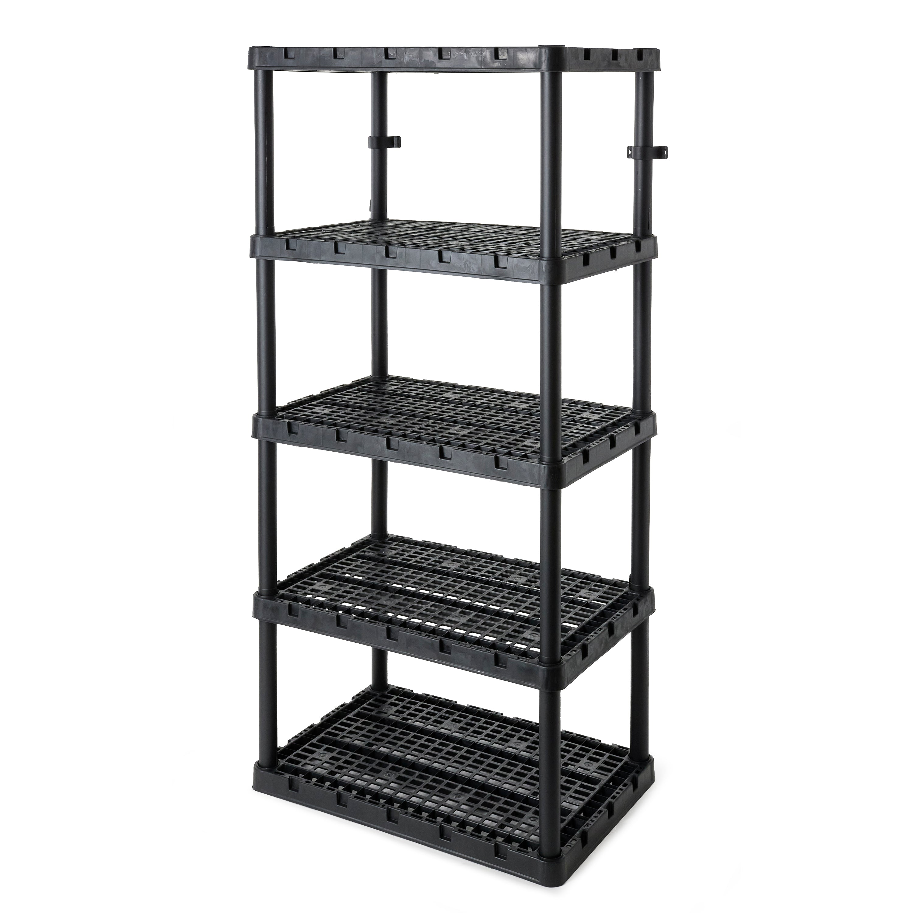 Gracious Living 5 Shelf Knect-A-Shelf Ventilated Heavy Duty Storage, Black 3Pack