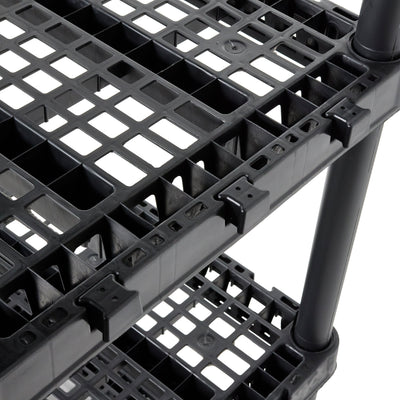 Gracious Living 5 Shelf Knect-A-Shelf Ventilated Heavy Duty Storage, Black 2Pack