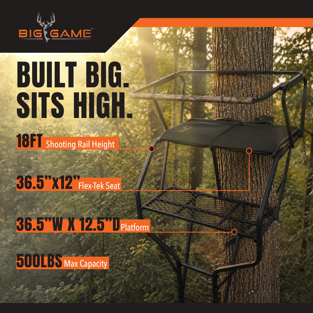 Big Game Guardian DXT Lightweight2 Hunter Tree Ladder Stand, 18 Foot (For Parts)