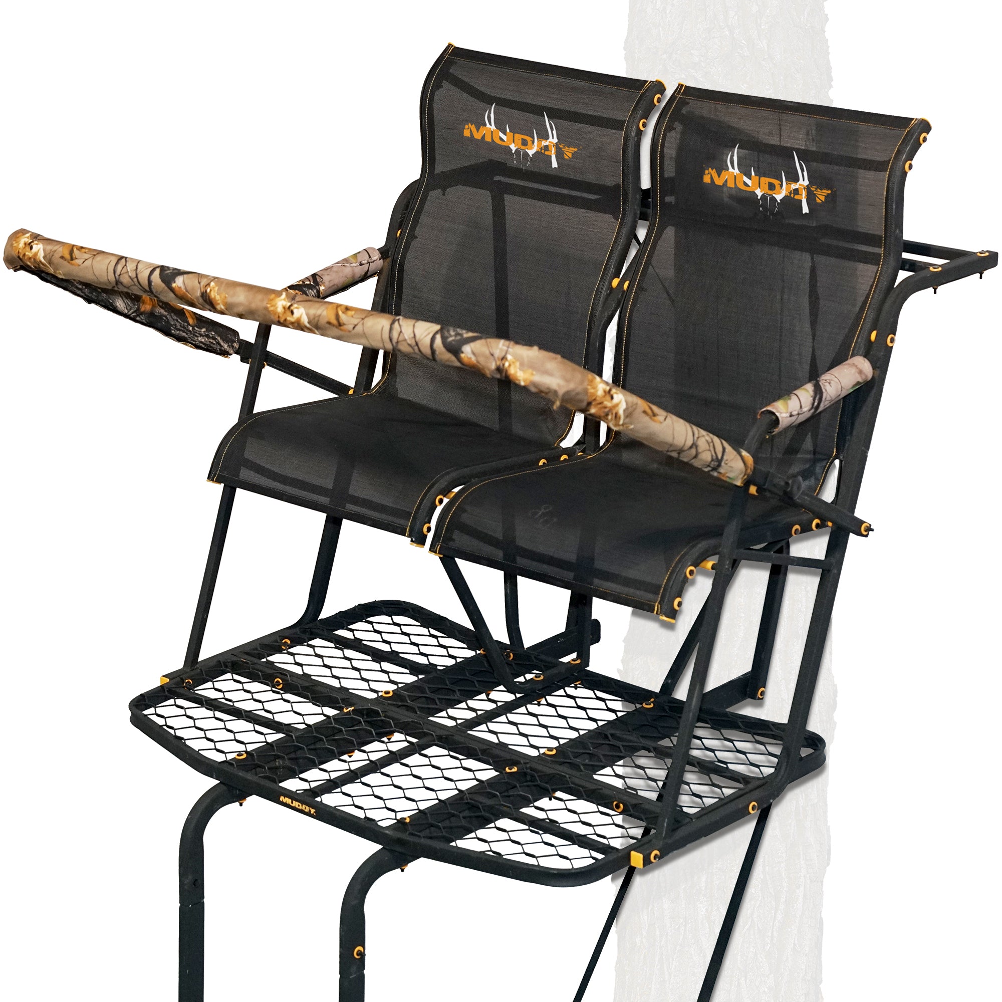 Muddy Rebel 2.5 17 FT Adjustable 2 Person Hunting Ladder Tree Stand(Open Box)