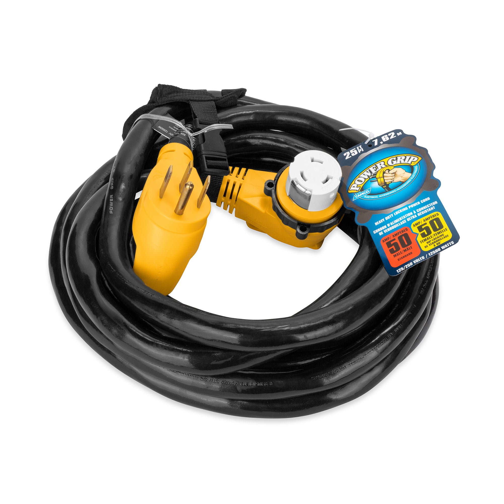 Camco PowerGrip 25 Foot 50 Amp RV Power Cord w/ 90 Degree Locking Adapter (Used)